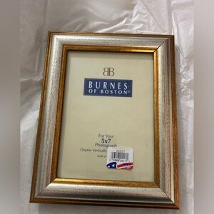 Burnes of Boston Helena Silver & Gold picture frame 5x7 Brand NIB Vintage